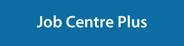Job Centre Plus on a blue background