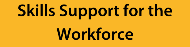 Skills Support for the workforce on a yellow background